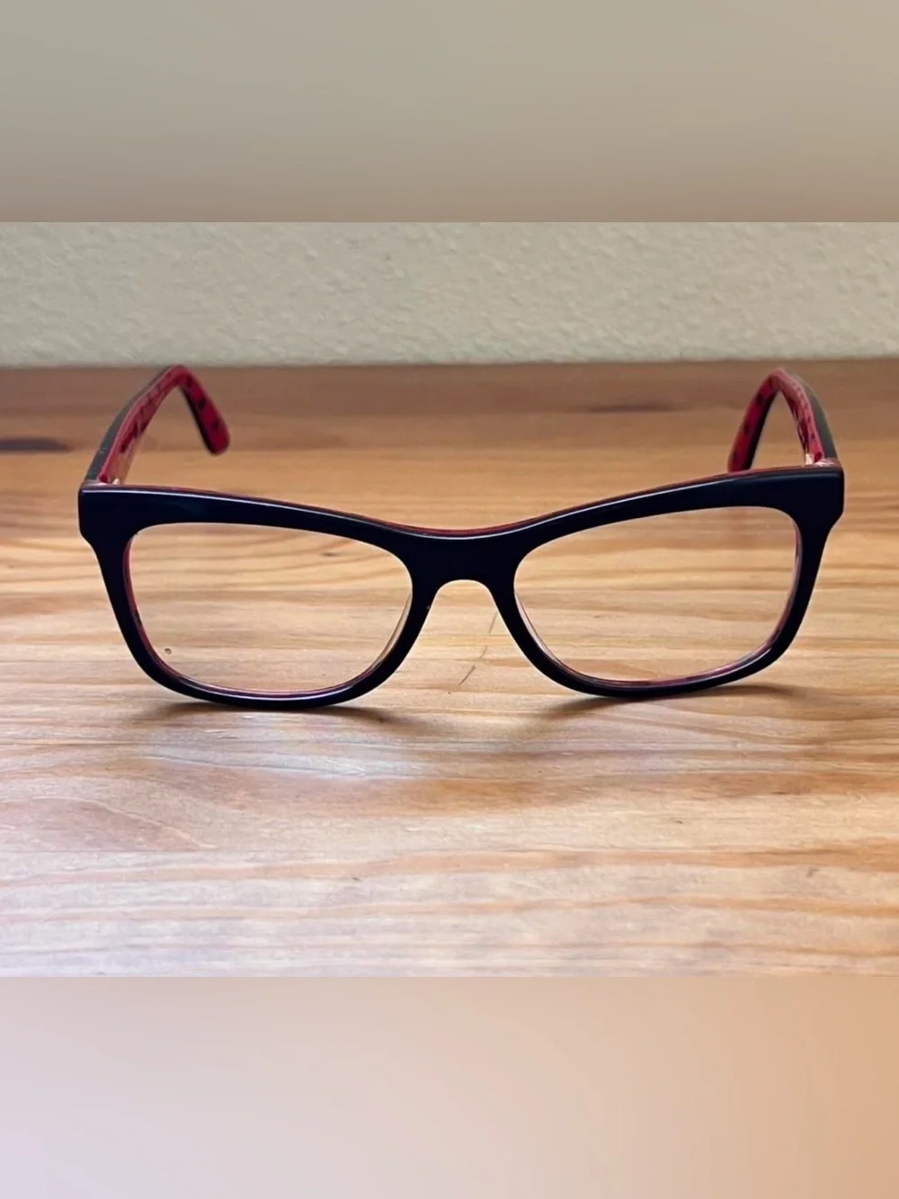 Dolce & Gabbana Black and Red Women's Square Eyeglass Frames